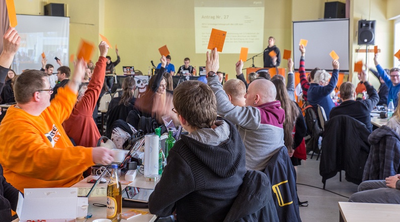 Abstimmung beim Landesparteitag 13.1